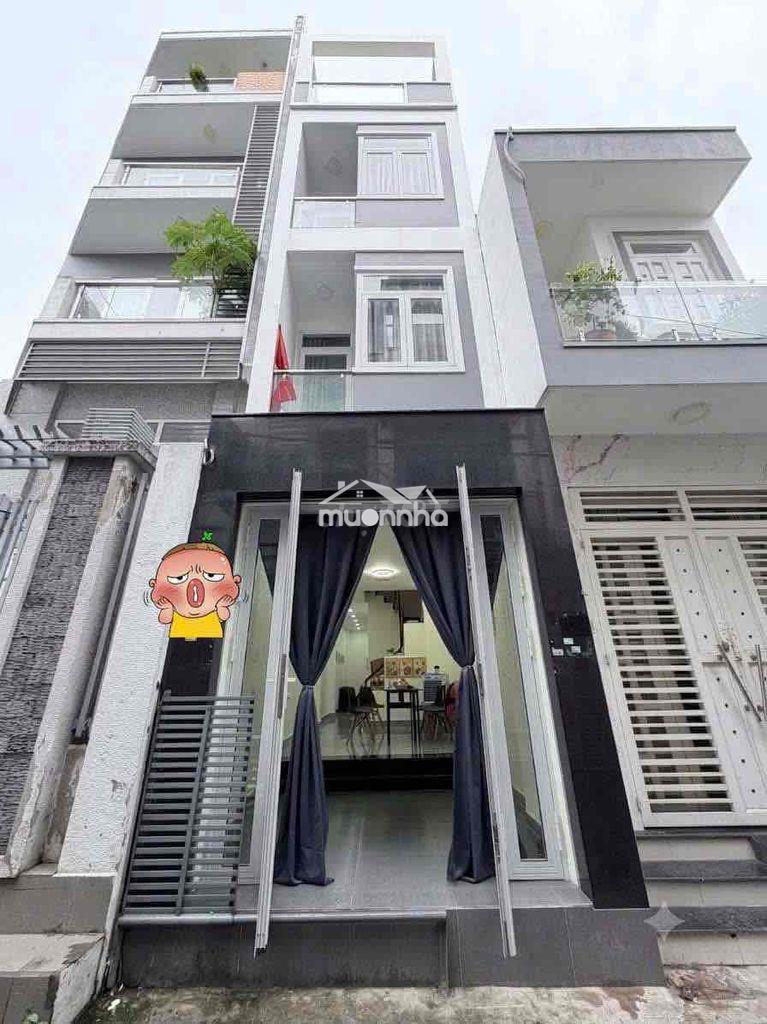 Nhà mới 4 tầng hẻm 5m cách mt 20m dương bá trạc p. chánh hưng 4pn 5wc