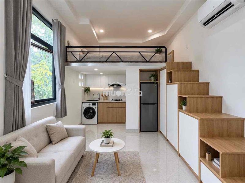 Gác ban công full nội thất máy giặt riêng mới 100% ngay quang trung