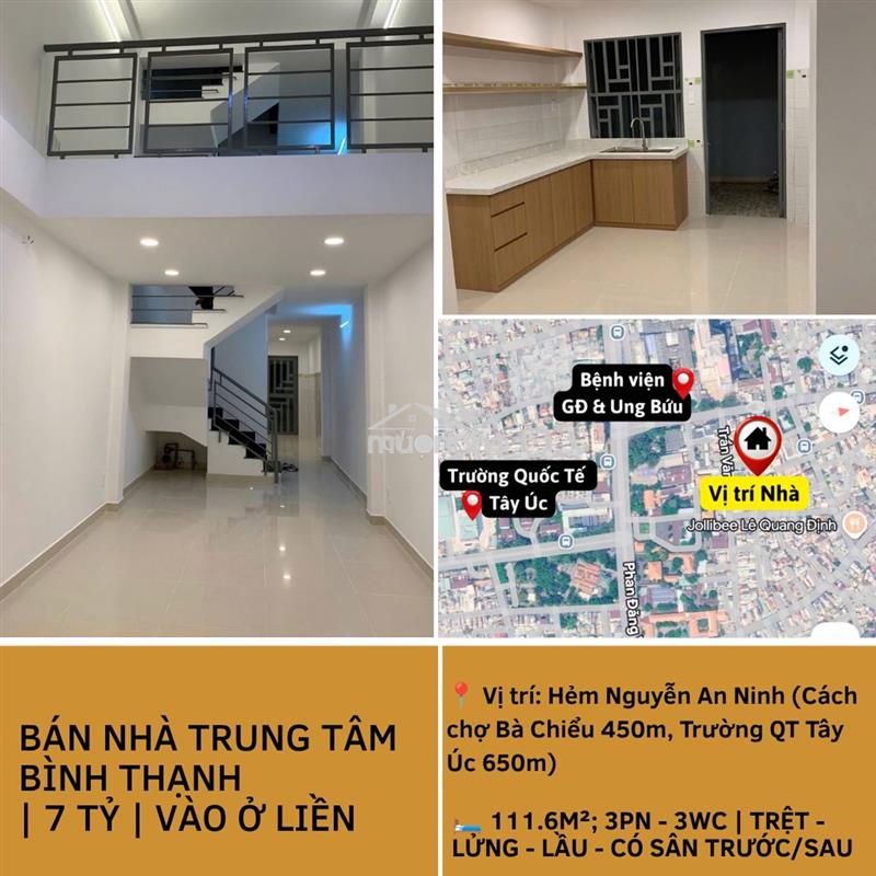 Bán nhà 111.6m2-gần chợ bà chiểu (450m), trường quốc tế tây úc (650m)