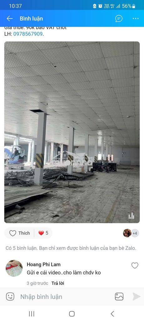 Cụm xưởng cắt lẻ có pccc nghiệm thu cont đêm 90k bao vat
