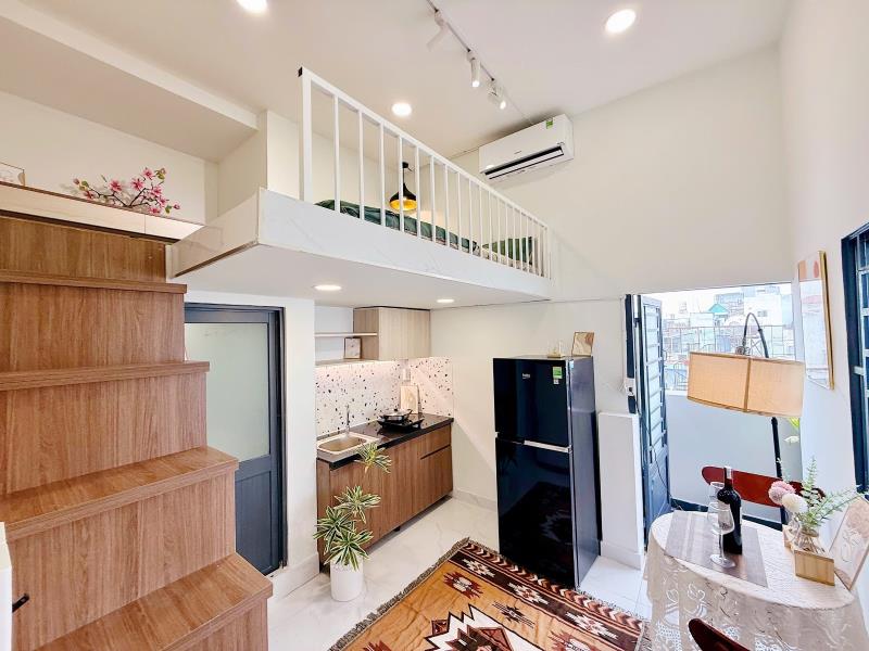 Studio tách bếp 30m2 full nt tone gỗ có tại phú mỹ - Ảnh 3