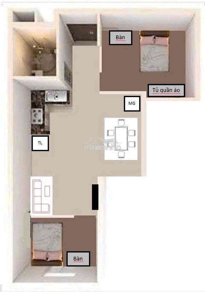 Căn hộ chung cư moscow tower tân thới nhất đông hưng thuận 54m2 giá 2.