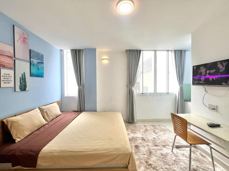 Studio 25m2 an ninh, full nội thất ngay lotte mart, chợ tân quy