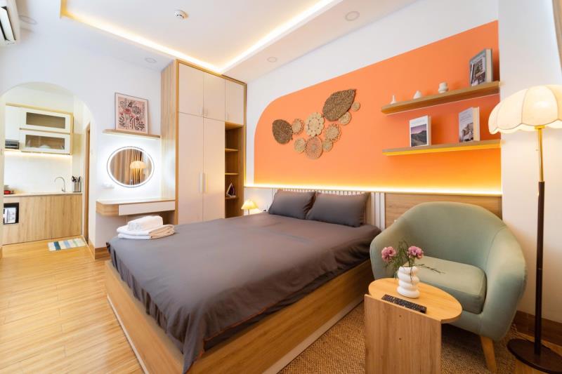 Cho thuê căn hộ 1 phòng ngủ phú nhuận, full nội thất, ban công, cửa sổ lớn, máy giặt riêng, gần hai bà tưng, quận 1, quận 3 - Ảnh 4